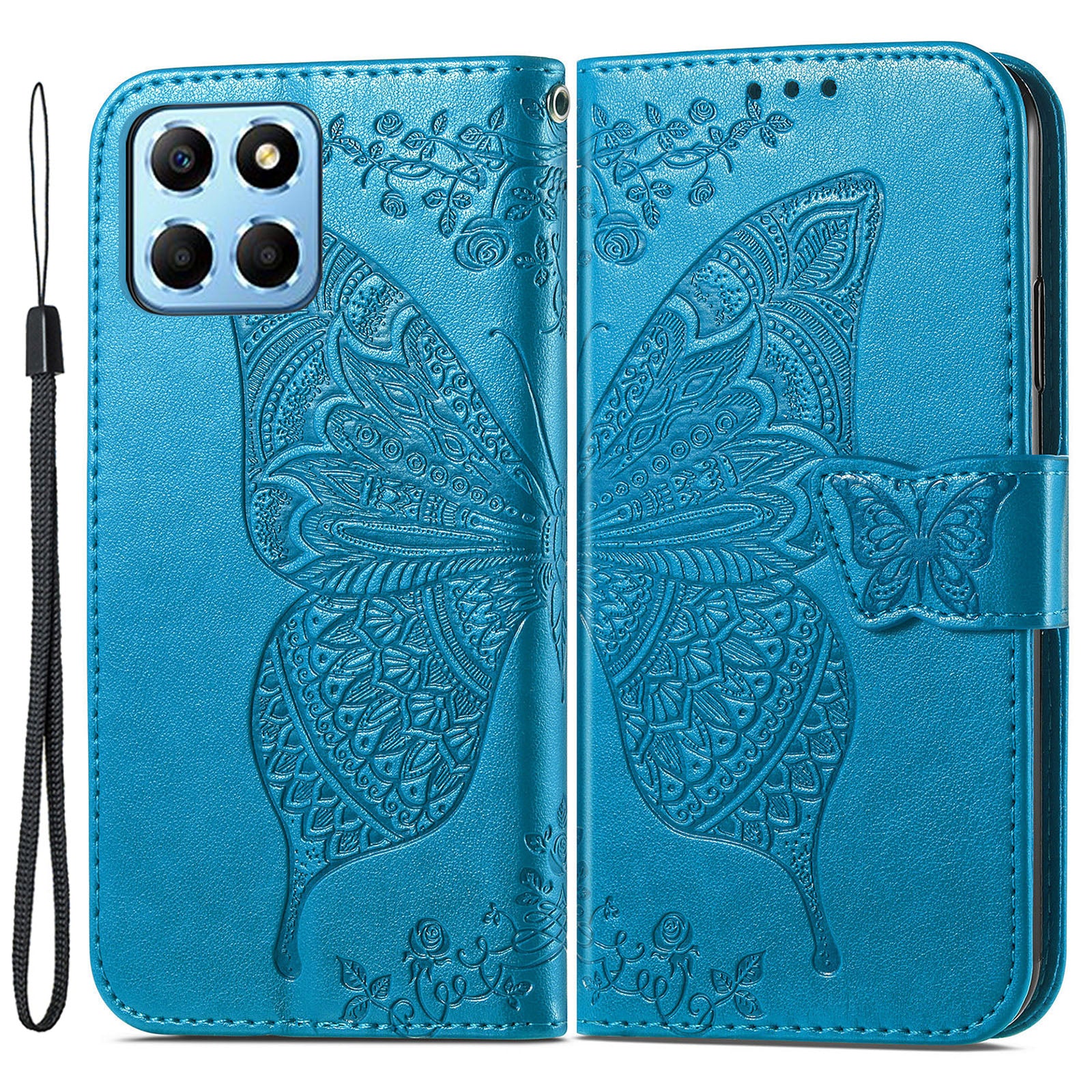For Honor X8 5G PU Leather Protective Phone Case Imprinted Butterfly Pattern Shockproof Flip Phone Cover with Stand Wallet For Honor X8 5G PU Leather Protective Phone Case Imprinted Butterfly Pattern Shockproof Flip Phone Cover with Stand Wallet